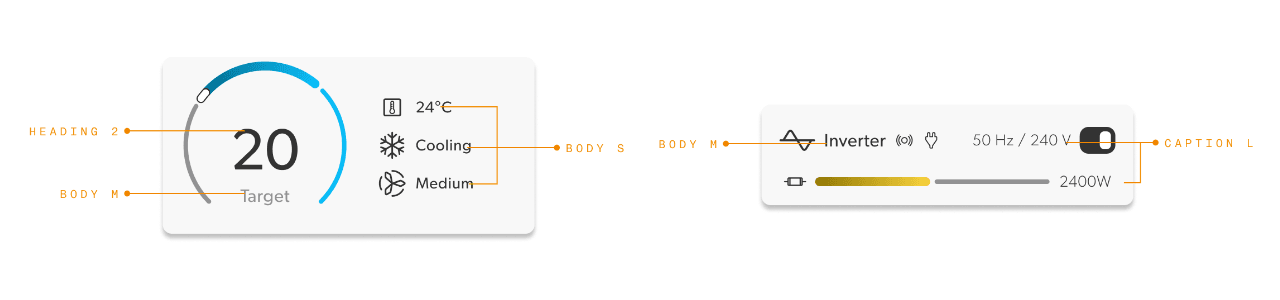 Typography: example of scaling and hierarchy
